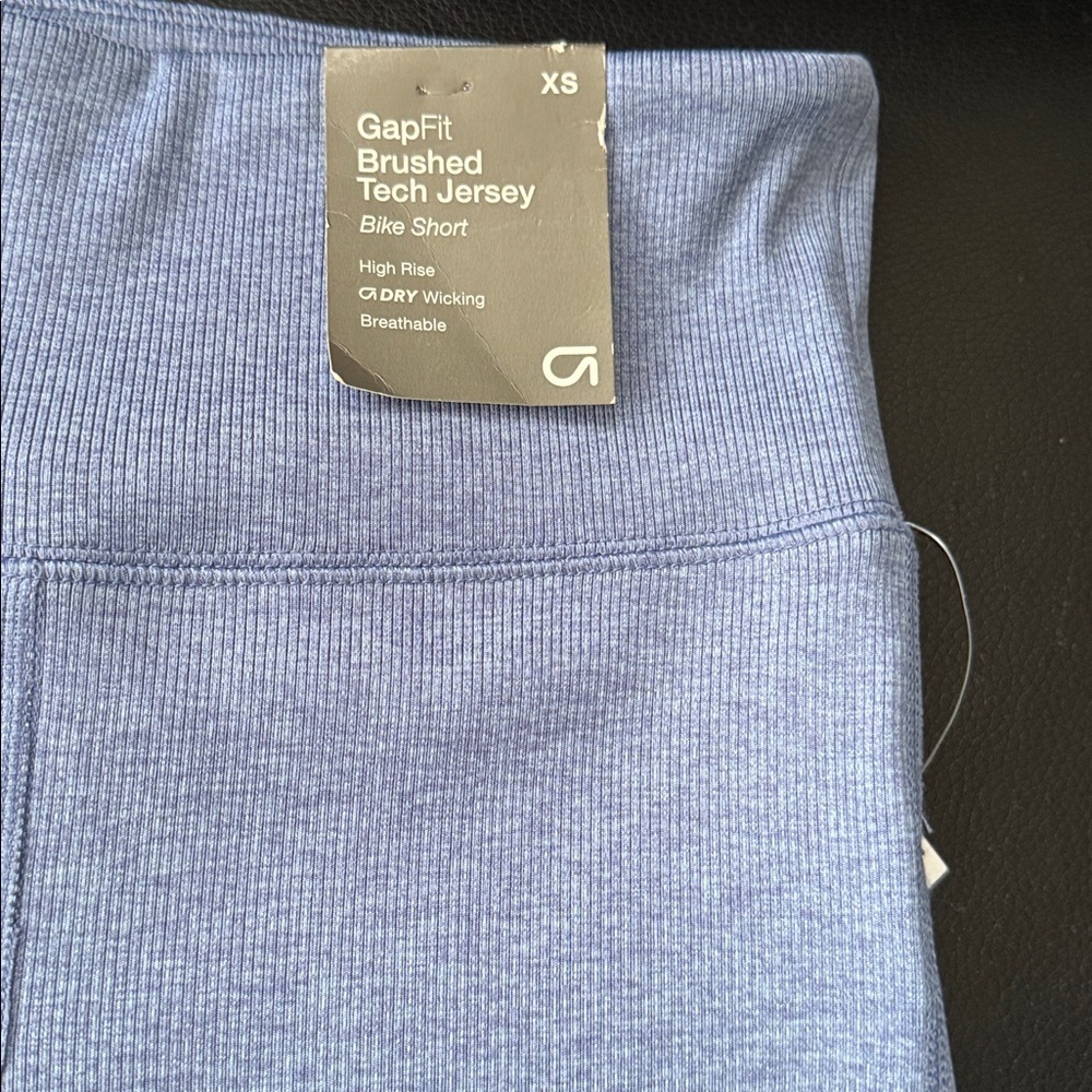 Gap fit shorts Blue purple Biker ribbed brushed Jersey tech stretchy breathable - Picture 2 of 6